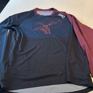 POC Men's Black and Maroon Cycling Jersey whitefish mt. cycle